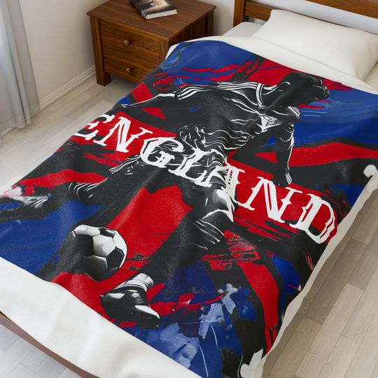 Discover England football blanket, cozy British fan throw, soft stadium-ready fleece