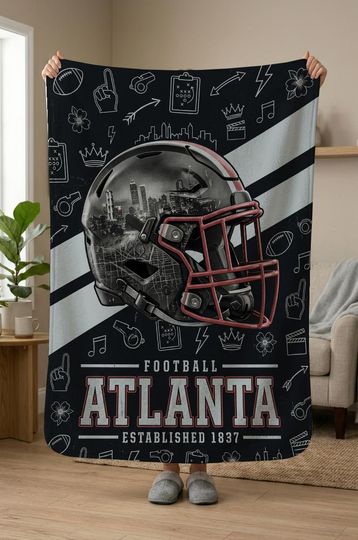 Atlanta Football Blanket, Atlanta Falcons Throw, Football Fan Gifts, football Team Gift