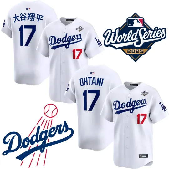 Discover Dodgerss 17 Shohei Ohtani White 2025 World Series Home Printed Player Jersey
