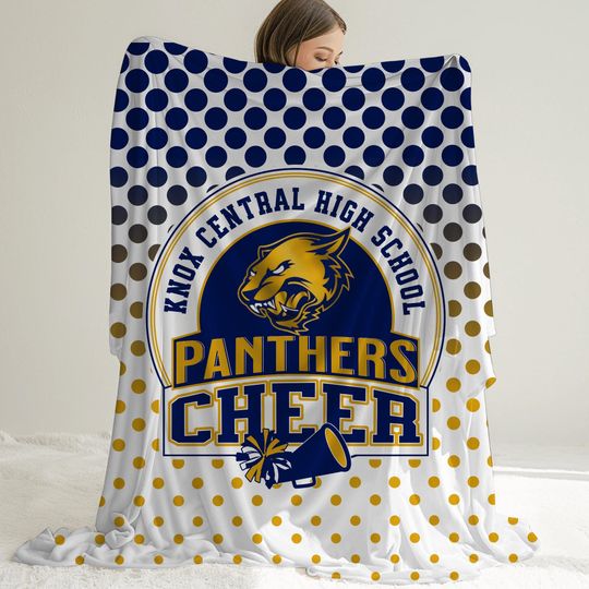 Discover Knox Central Panthers Cheer Stadium Blanket, Fleece Blanket for Cheerleader, Senior Night Gift for Cheer Squad