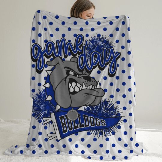 Discover Bulldogs Mascot Game Day Football Stadium Blanket, Fleece Blanket for Sports Moms, Sports Fan Fleece Blanket for Baseball Games