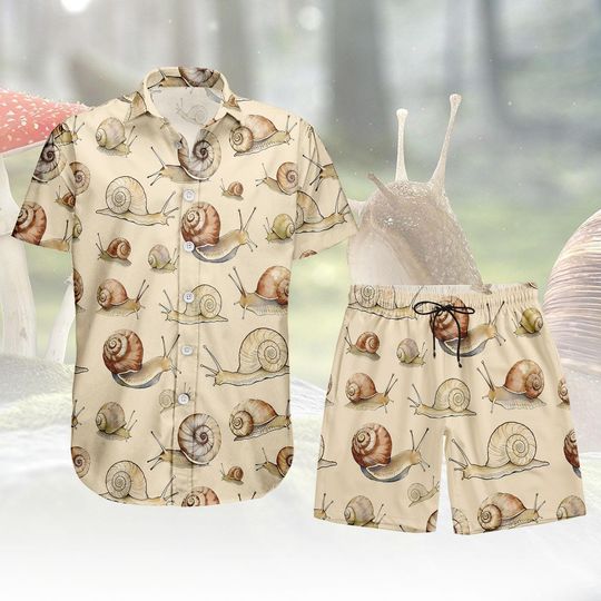 Discover Snail Hawaiian Shirt, Snail Button Shirt, Men Shorts, Beach Outfit, Summer Men Shirt, Swim Outfit, Gift For Him