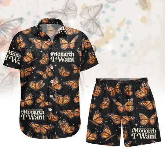 Discover Butterfly Hawaiian Shirt, Monarch Button Shirt, Butterfly Men Shorts, Vacation Outfit, Gift For Him