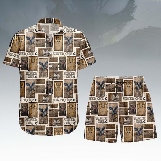 Discover Fantasy Art Hawaiian Shirt, DnD Button Shirt, RPG Men Shorts, Vacation Outfit, Gift For Gamers