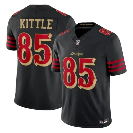 Discover Men's 49erss #85 George Kittle Black 2025 Rivalries Limited Printed Jersey S-3XL