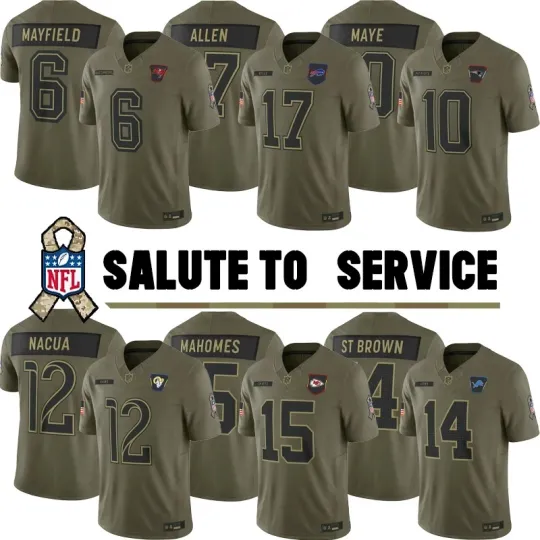 Discover Men's Olive 2025 Salute to Service Limited Player Jersey All Printed