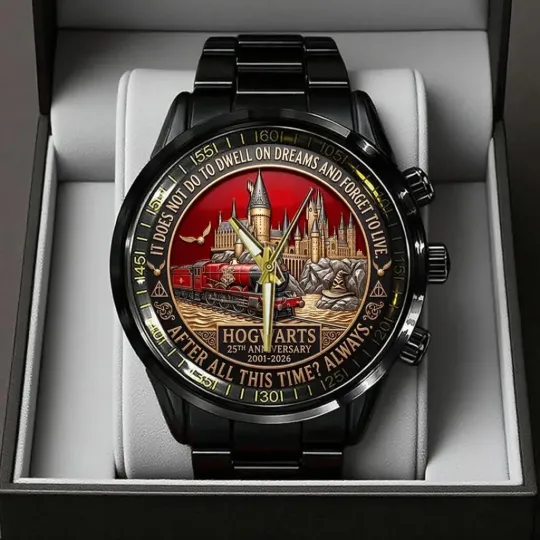 Discover Harry Potter 25th Anniversary Black Stainless Steel Calendar Band Watch