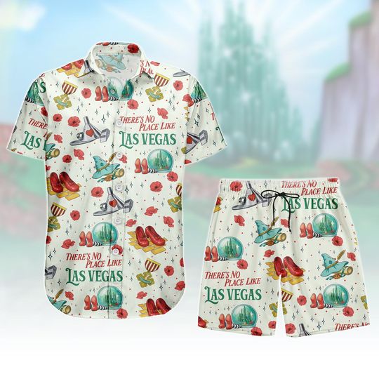 Wizard of Oz Hawaiian Shirt, Las Vegas Button Shirt, Wizard Men Shorts, Vacation Outfit, Gift For Him
