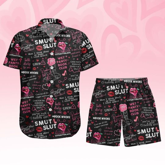 Discover Book Lover Hawaiian Shirt, Spicy Novel Button Shirt, Literary Men Shorts, Beach Outfit, Gift For Him