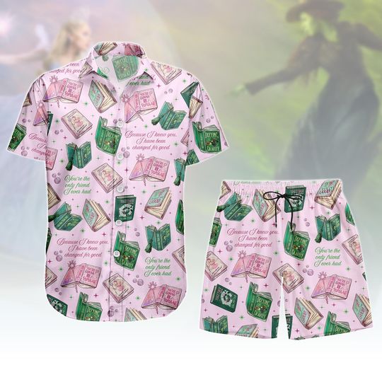 Musical Theater Hawaiian Shirt, Wicked Button Shirt, Musical Men Shorts, Summer Outfit, Gift For Fans