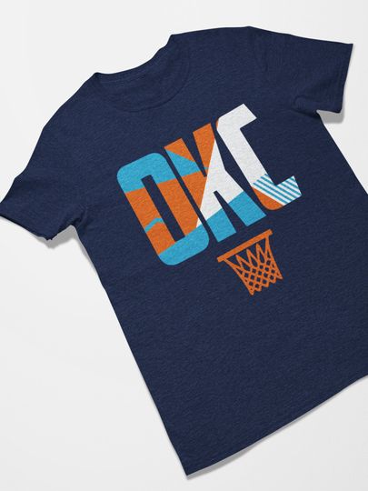 Oklahoma City Basketball OKC Retro Sports Letters Tee Shirt