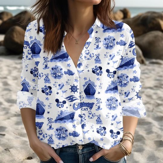 Discover Disney Cruise Mickey Mouse Blouse for Women, Summer Vacation Gift, Disneyland and Walt Disney World Shirt