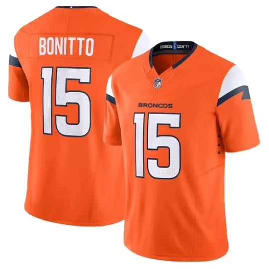 Discover NWT Men's Broncos #15 Nik Bonitto Orange FUSE Limited Stitched Jersey S-3XL