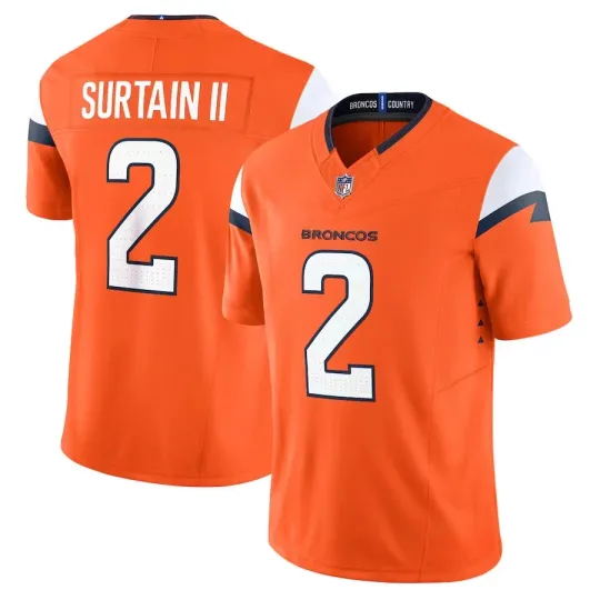 Discover Men's/Youth Broncos #2 Patrick Surtain II Orange FUSE Limited Stitched Jersey