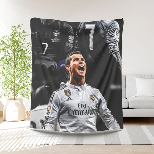Ronaldo Football Blanket Boys Gift Idea Soccer Player Bedding Birthday Present Sports Lover Throw Gift for Boys Football lover Soccer gift