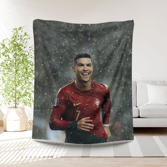 Ronaldo Football Blanket Boys Gift Idea Soccer Player Bedding Birthday Present Sports Lover Throw Gift for Boys Football lover Soccer gift