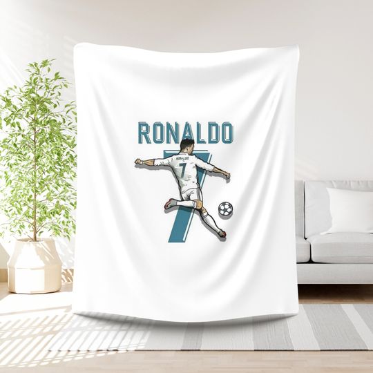 Ronaldo Football Blanket Boys Gift Idea Soccer Player Bedding Birthday Present Sports Lover Throw Gift for Boys Football lover Soccer gift