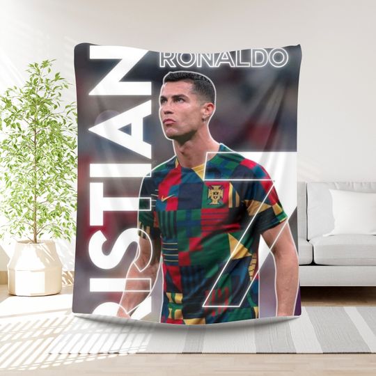 Ronaldo Football Blanket Boys Gift Idea Soccer Player Bedding Birthday Present Sports Lover Throw Gift for Boys Football lover Soccer gift