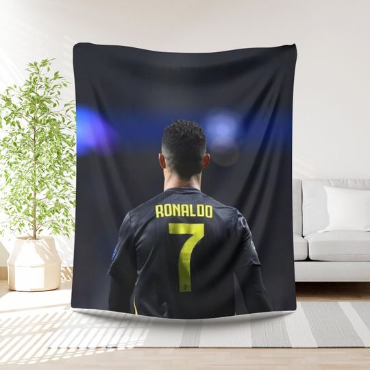 Ronaldo Football Blanket Boys Gift Idea Soccer Player Bedding Birthday Present Sports Lover Throw Gift for Boys Football lover Soccer gift