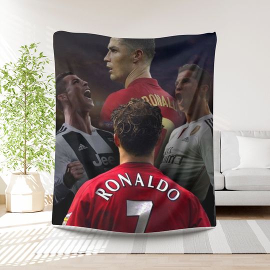Ronaldo Football Blanket Boys Gift Idea Soccer Player Bedding Birthday Present Sports Lover Throw Gift for Boys Football lover Soccer gift