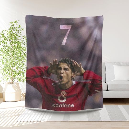 Ronaldo Football Blanket Boys Gift Idea Soccer Player Bedding Birthday Present Sports Lover Throw Gift for Boys Football lover Soccer gift