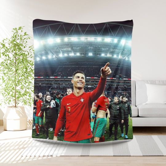 Ronaldo Football Blanket Boys Gift Idea Soccer Player Bedding Birthday Present Sports Lover Throw Gift for Boys Football lover Soccer gift