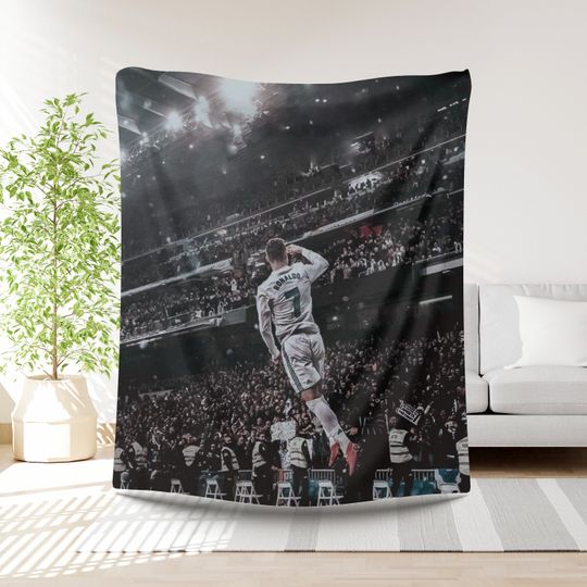 Ronaldo Football Blanket Boys Gift Idea Soccer Player Bedding Birthday Present Sports Lover Throw Gift for Boys Football lover Soccer gift