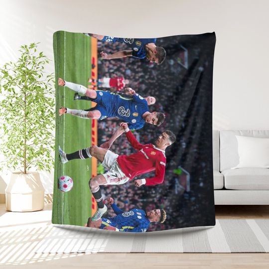 Ronaldo Football Blanket Boys Gift Idea Soccer Player Bedding Birthday Present Sports Lover Throw Gift for Boys Football lover Soccer gift