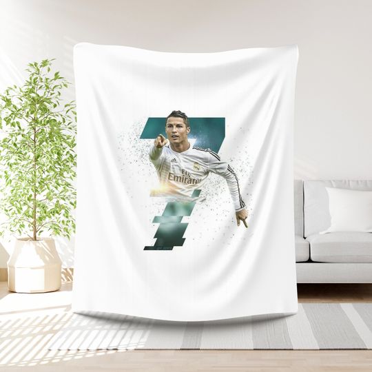Ronaldo Football Blanket Boys Gift Idea Soccer Player Bedding Birthday Present Sports Lover Throw Gift for Boys Football lover Soccer gift