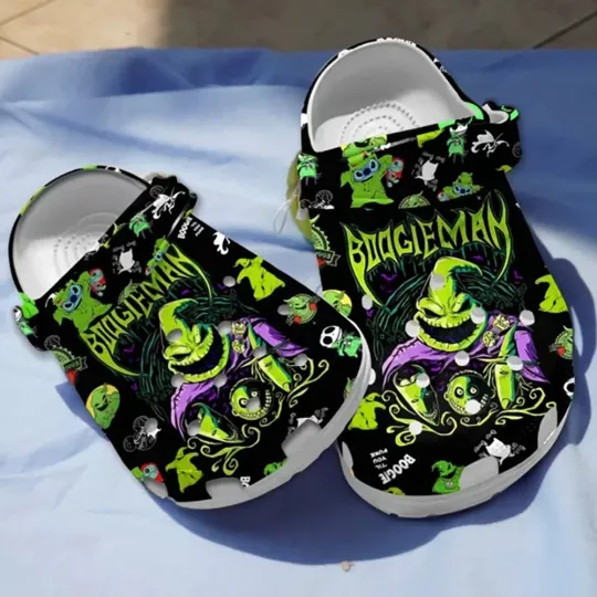 Discover Boogie Man Halloween Black Clogs, 3D Clog Unisex Shoes, Gift For Fan