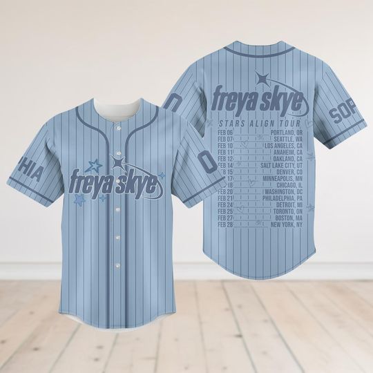 Discover Custom Disney Freya Skye Songs Stars Align Tour Sketch Baseball Jersey, Personalized Disney Descendants Zombies World Collide Tour Shirt