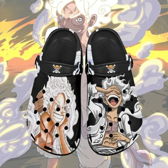 Discover Luffy Gear 5 Clogs, 3D Clog Unisex Shoes, Gift For Him, Gift For Fan