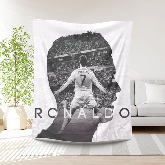 Ronaldo Football Blanket Boys Gift Idea Soccer Player Bedding Birthday Present Sports Lover Throw Gift for Boys Football lover Soccer gift