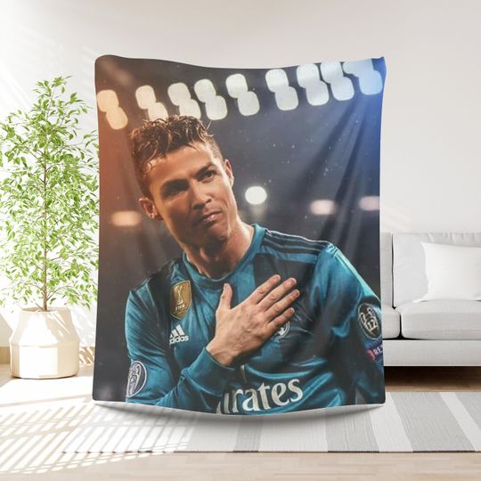 Ronaldo Football Blanket Boys Gift Idea Soccer Player Bedding Birthday Present Sports Lover Throw Gift for Boys Football lover Soccer gift