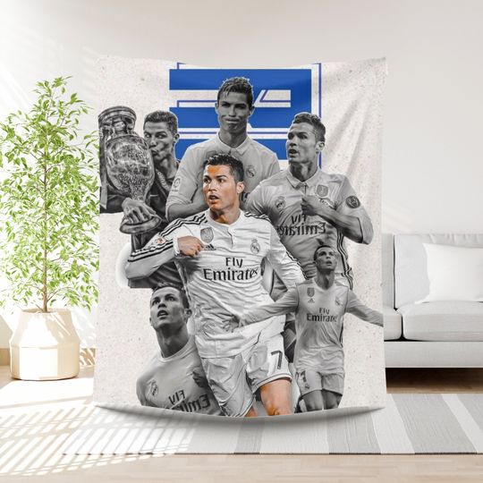Ronaldo Football Blanket Boys Gift Idea Soccer Player Bedding Birthday Present Sports Lover Throw Gift for Boys Football lover Soccer gift