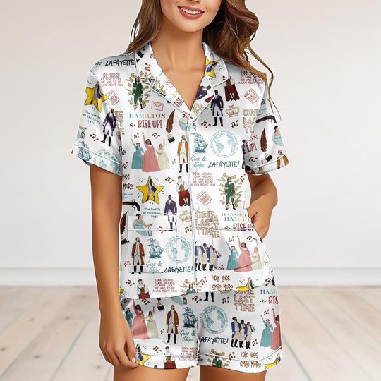 Discover Hamilton Pajama Set, Sleepwear with Pockets, Women Pajamas, Elegant Nightwear Gift for Her