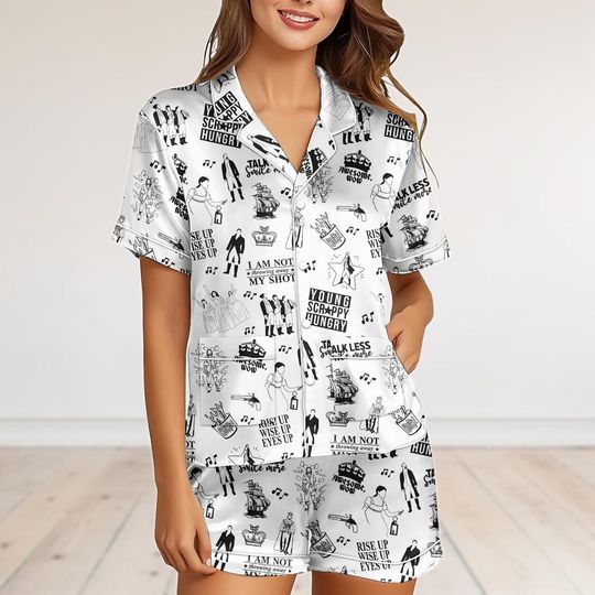 Discover Hamilton Musical Pajamas Set, Broadway Musical Women Pajamas, Rise Up Pjs, Hamilton Musical, Hamilton Short Pajamas, Gift For Her
