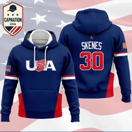 Paul Skenes #30 Team USA World Baseball Classic 2026 Home Hoodie Adults S-5XL