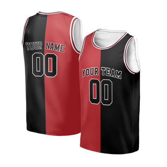 Discover Personalized 1997/98 Chicago Bulls Jersey Kid & Adult  Fan Inspired Red Black Split Swingman