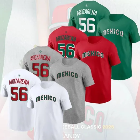 Discover 🔥 HOT Randy Arozarena #56 Mexico Team 2026 World Baseball Classic Name & Number