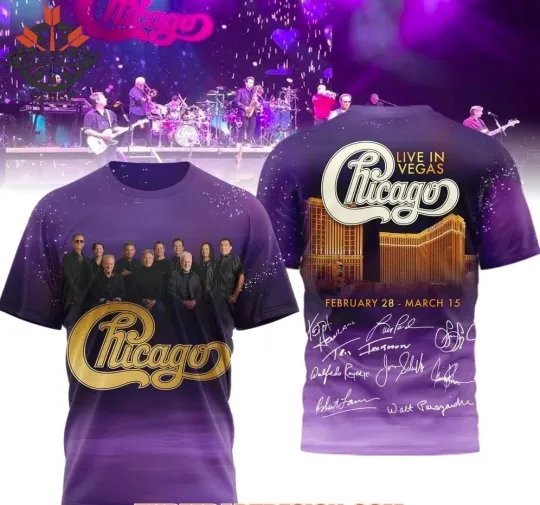 Discover Chicago Live In Vegas 2026 AOP 3D T-Shirt