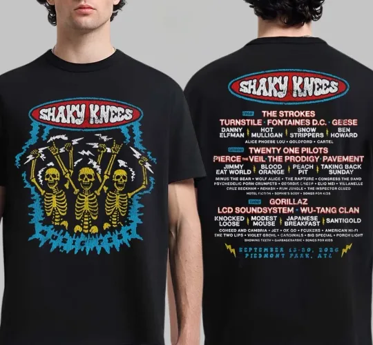 Shaky Knees 2026 Festival T-Shirt Atlanta GA Band Lineup Unisex Hoodie