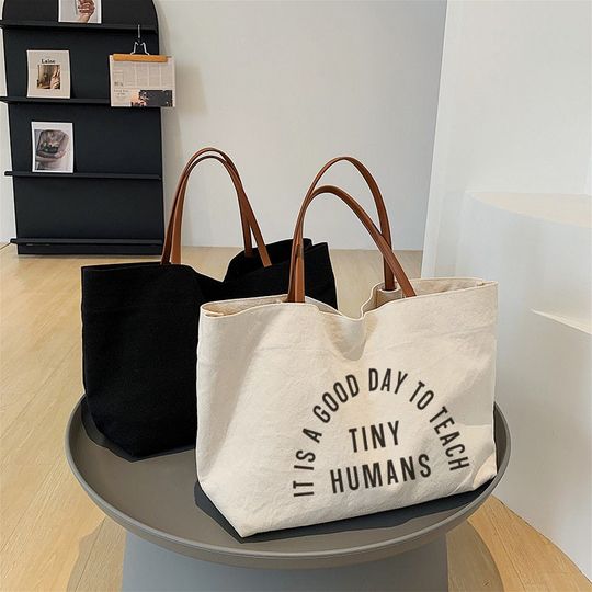Discover it is a good day to teach tiny humans teacher gifts-personalized gift teacher gifts tote bag-tea3