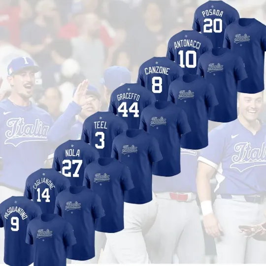Discover Royal Italy Team 2026 World Baseball Classic Name & Number Full Size S-5Xl