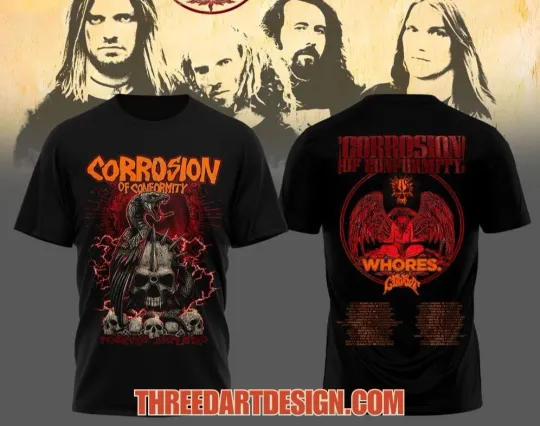 Discover CORROSION OF CONFORMITY Tour AOP 3D T-Shirt