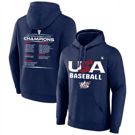 Discover 2026 World Baseball Classic USA Team Hoodie Tee