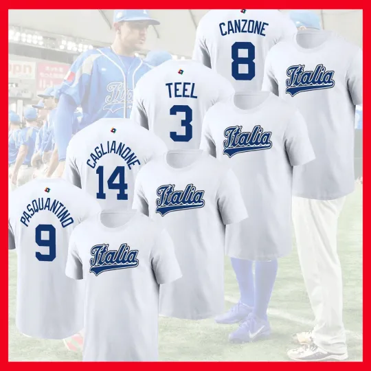 Discover NEW!!! Italy Baseball 2026 World Baseball Classic Name & Number Gift For Fan