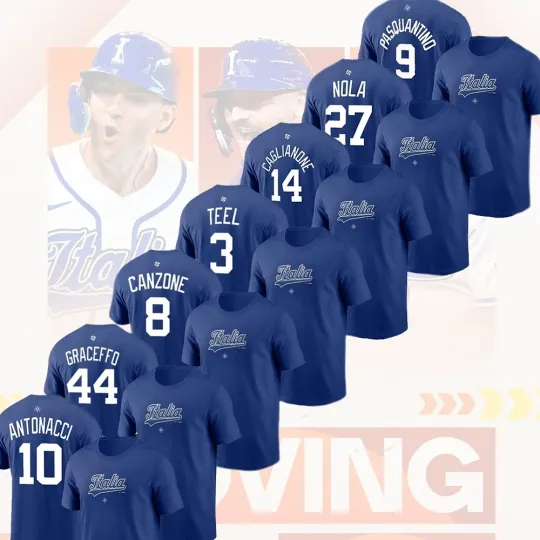 Discover HOT - Italy Baseball Team 2026 World Baseball Classic Player Name & Number Fans