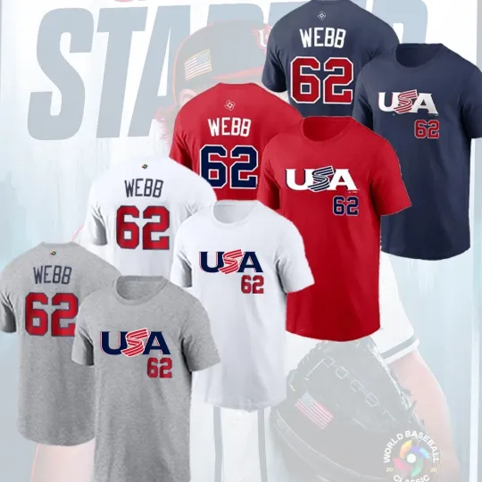 Discover Logan Webb #62 Team USA 2026 World Baseball Classic Name & Number Full Sz