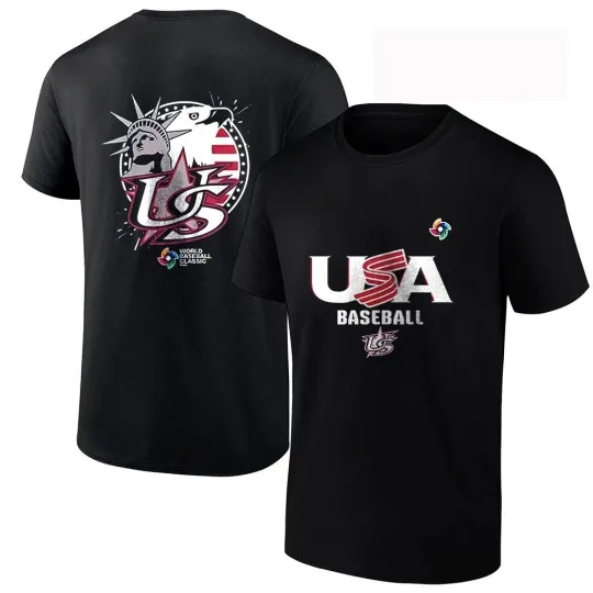 Discover 2026 World Baseball Classic USA Baseball Team T-Shirt Black S-2XL